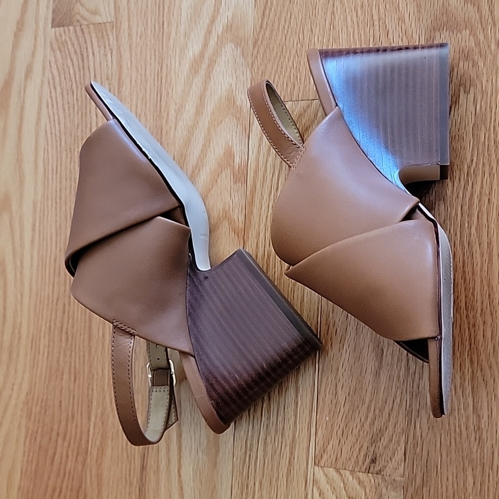 Talbots Carmel Tan Slingback Blockheel Sandals - Picture 9 of 12